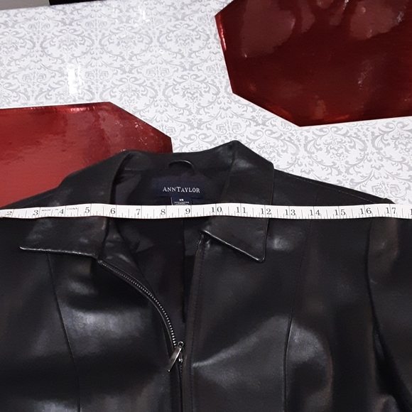 ANN TAYLOR Black Jacket Leather - Picture 10 of 11